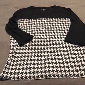 Kim rogers L black and white top worn but still looks great